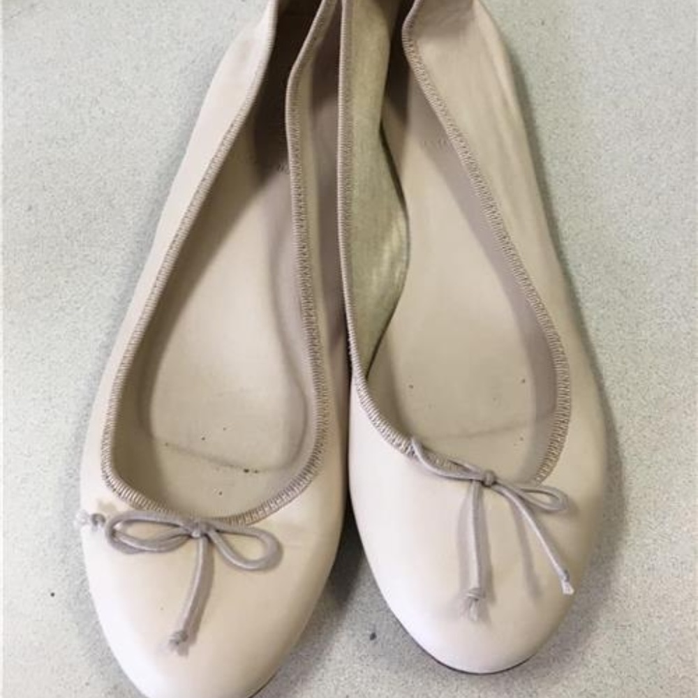 J CREW Ballet FLATS Leather Nude Beige Size 7